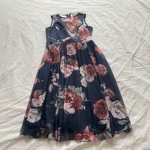 ASOS floral navy blue dress